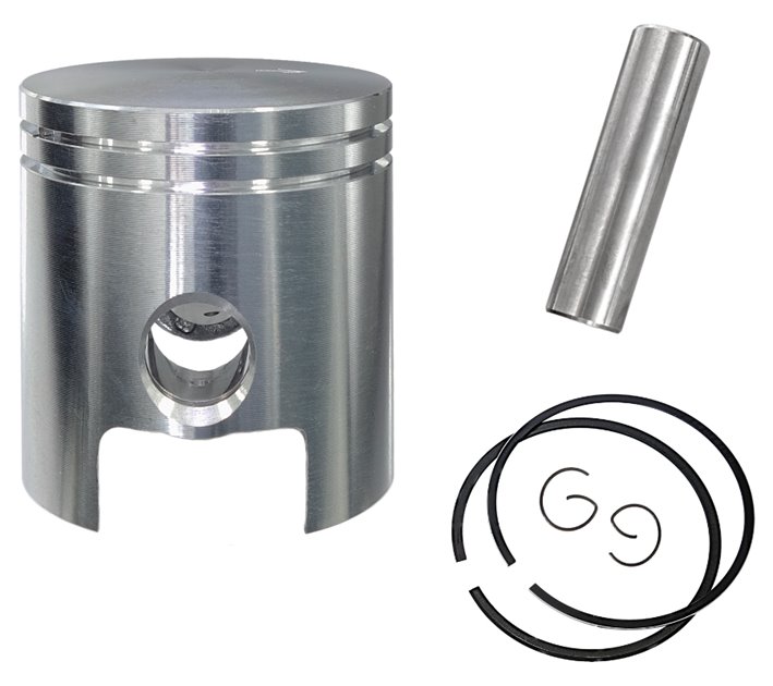 Tłok 80cc do motoroweru AM6 2T z silnikiem pionowym, sworzeń 12mm, średnica tłoka 47mm