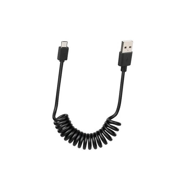 Kabel USB Micro USB sprężynowy 100cm czarny Lampa | 38700