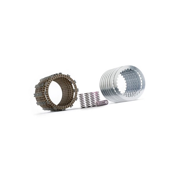HINSON ZESTAW TARCZE SPRZĘGŁOWE Z PRZEKŁADKAMI I SPRĘŻYNAMI HONDA CR 125R 1987-1999; HUSQVARNA TC 125 2014-2018; TC 250 2010-2013; TE 125 2014-2016; TE 150 2017-2018; TE 250 2010-2013; KTM EXC 125/200 1998-2016; SX 125 1998-2018; SX 150 2009-2018; SX 200 