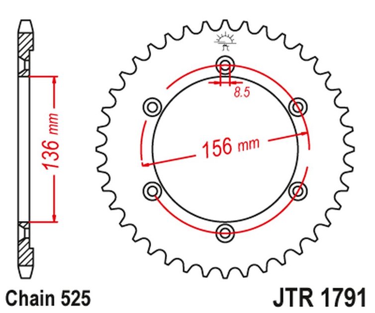 ZĘBATKA TYLNA 4365 42 SUZUKI DR 650 SE '96-'12 (436542JT) (ŁAŃC. 525)