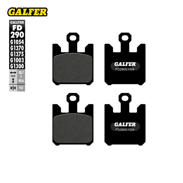 GALFER KLOCKI HAMULCOWE KH369/4 PÓŁMETALICZNE (4 SZT.)