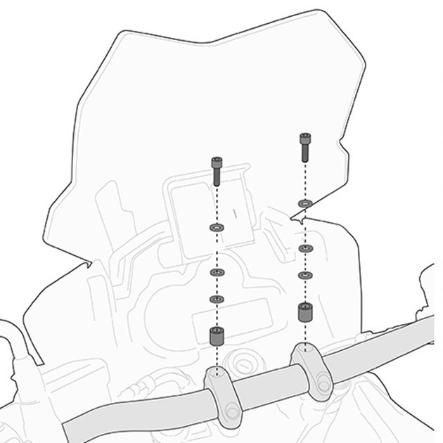 Zestaw montażowy do mocowania smart bar Honda / Suzuki / Kawasaki KAPPA
