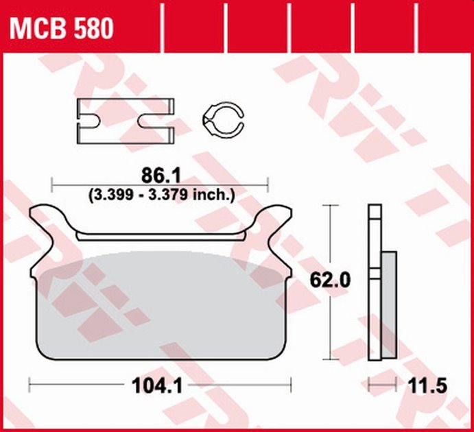 ZF KLOCKI HAMULCOWE KH201 ORGANIC HARLEY-DAVIDSON FLT ELECTRA GLIDE/HERITAGE/TOUR/ULTRA CLASIC 1340 86-99 TYŁ TRW