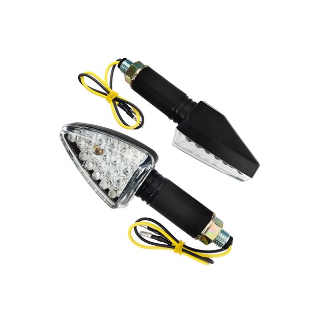 Kierunkowskazy uniwersalne, ledowe (13+2 diod) czarne, (E-mark)