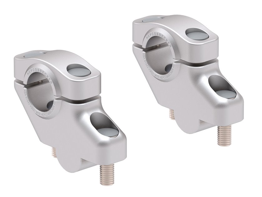 Podwyższenie kierownicy z przesunięciem 30 mm góra, 21 mm tył, srebrne Yamaha MT-07 2013 - 2020 Hepco & Becker | 42404537 00 09