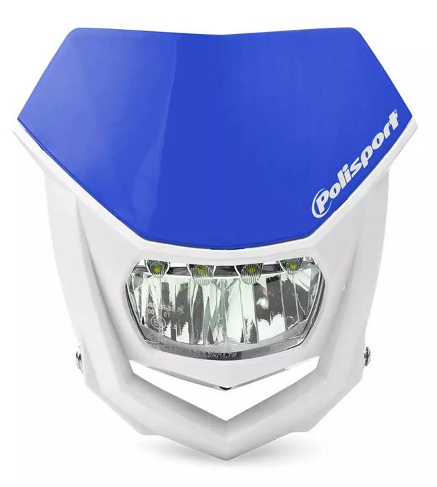 Lampa przednia owiewka Polisport Halo Led biało-niebieska | 8667100005
