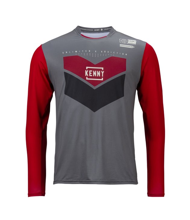 Kenny Racing Koszulka Rowerowa MTB Prolight Dark Red Czerwony/Szary XL | 232-3004042-5787