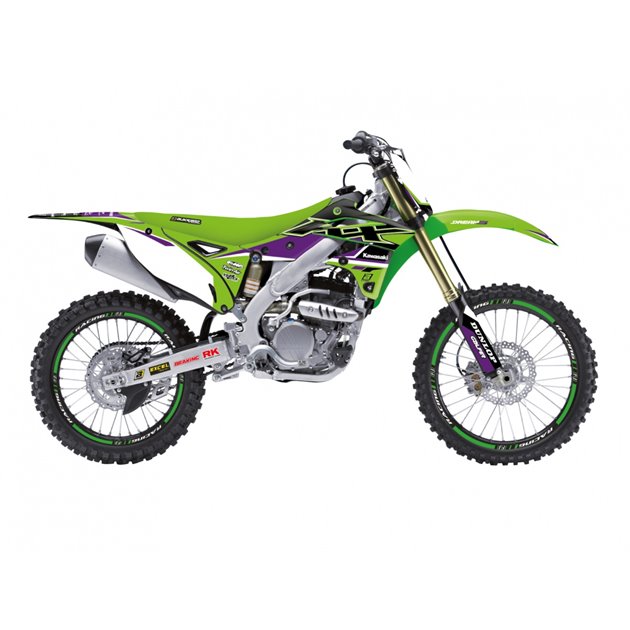 BLACKBIRD KOMPLET NAKLEJEK (OKLEIN) KAWASAKI KX 250F 2013-2016 DREAM 4 KOLOR ZIELONY CZARNY