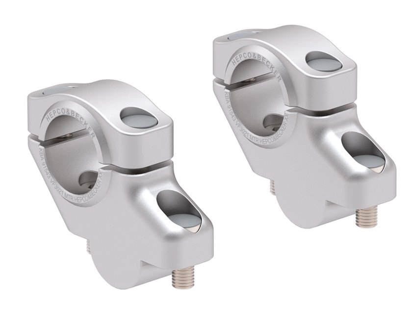 Podwyższenie kierownicy Yamaha Tracer 9 GT / GT+ / Y-AMT z przesunięciem 30 mm w górę, 21 mm w tył srebrne 2025-2026 Hepco & Becker | 42404585 00 09