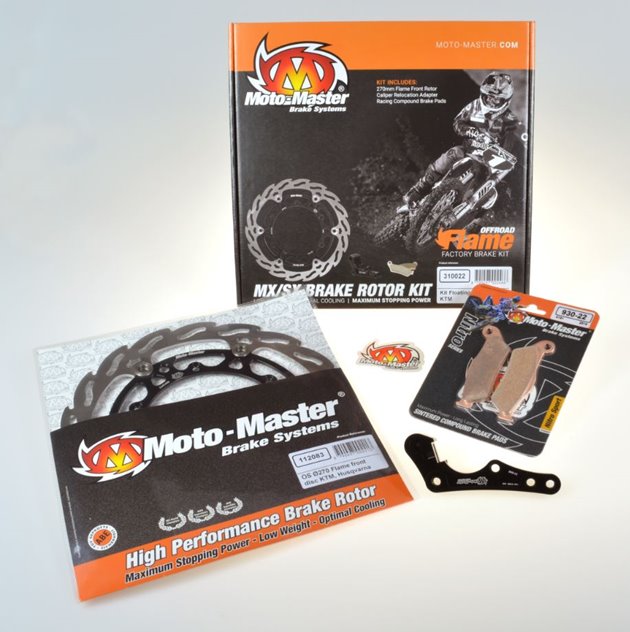 PROMOCJA ZESTAW HAMULCOWY DO KTM MODELE DO 2009, ZAWIERA :TARCZA PŁYWAJĄCA 270MM (112083), ADAPTER (211055) I KLOCKI KH181 M:22 (093022) MOTO-MASTER