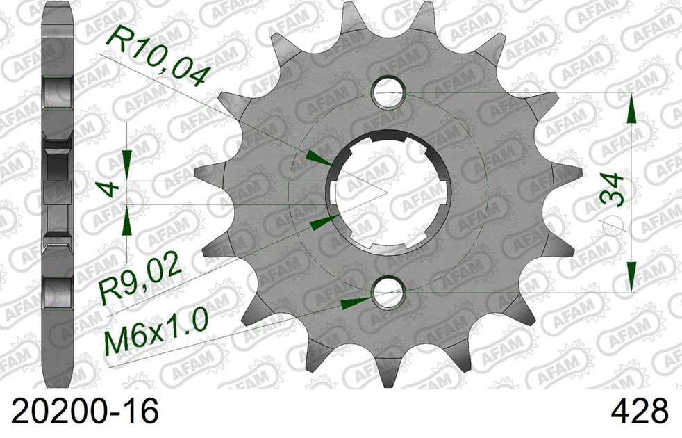 Zębatka przednia 259 16 Honda XL 125, NX 125 Łańcuch 428 AFAM | 20200-16