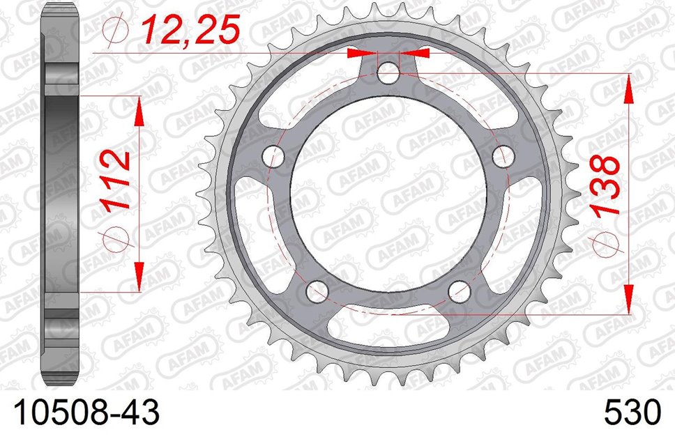 Zębatka tylna 43 Honda CBR 600F, CBF 1000 ŁAŃC. 530 AFAM | 10508-43