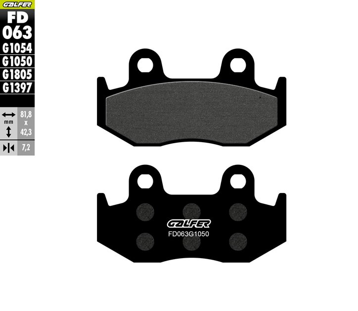 GALFER KLOCKI HAMULCOWE KH092 / KH323 PÓŁMETALICZNE (GRUBOŚĆ 7,2MM) SCOOTER