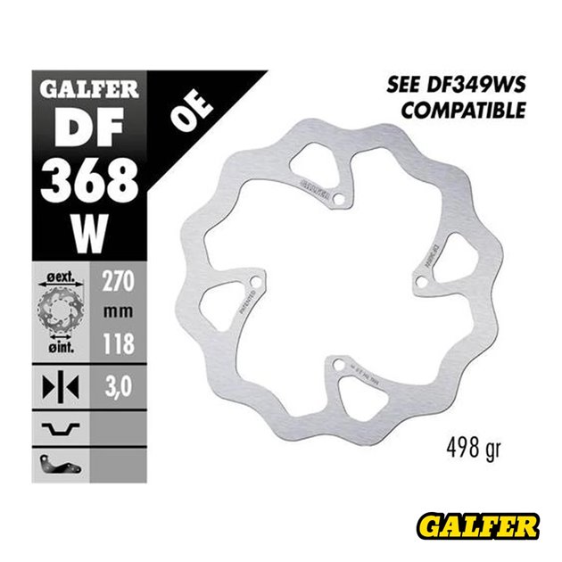 GALFER TARCZA HAMULCOWA PRZÓD SUZUKI RM 250Z 2019-, RMX 450Z 2018- WAVE (270X118X3MM)