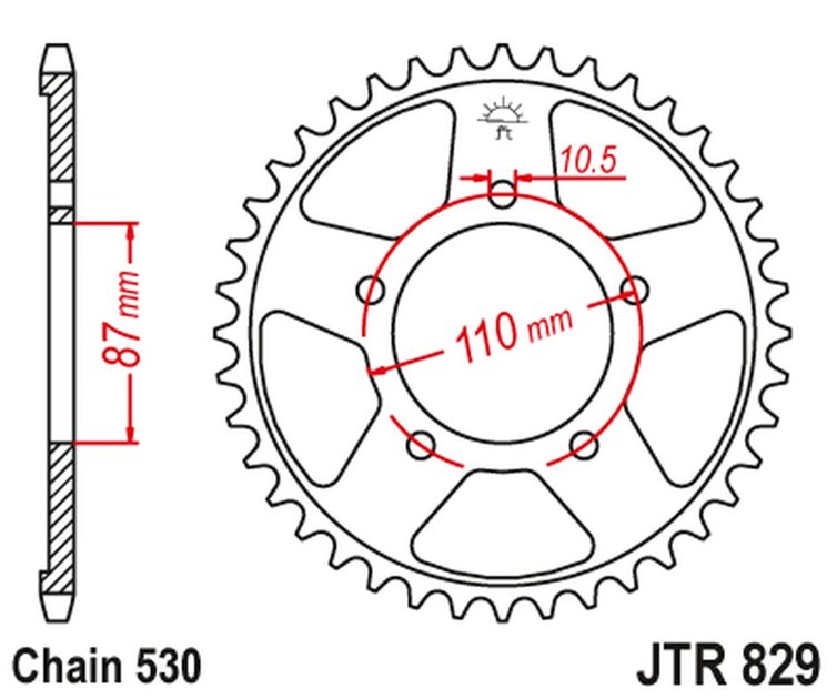 ZĘBATKA TYLNA 824 47 SUZUKI GSF 600 95-04, GSF 650 05-06 (82447JTZBK)* (ŁAŃC. 530) KOLOR CZARNY