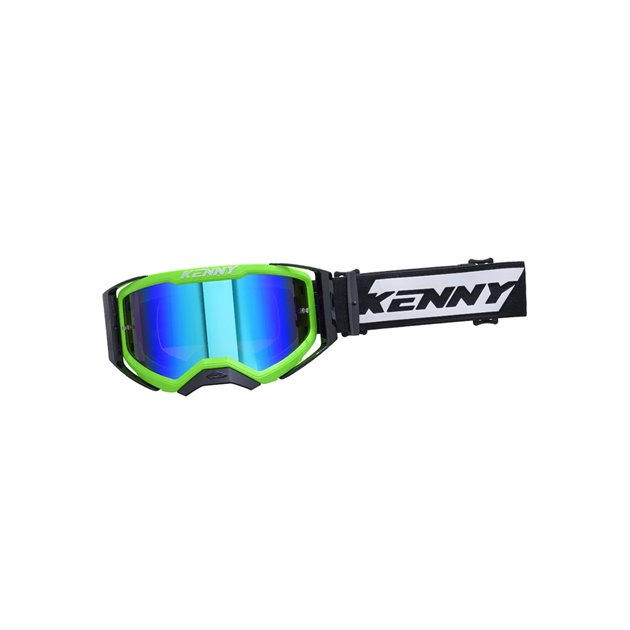 Kenny Racing Gogle Performance EVO 2 Neon Green Mirror Lens Lustro zielony fluo/biały/czarny | 251-0702011-05