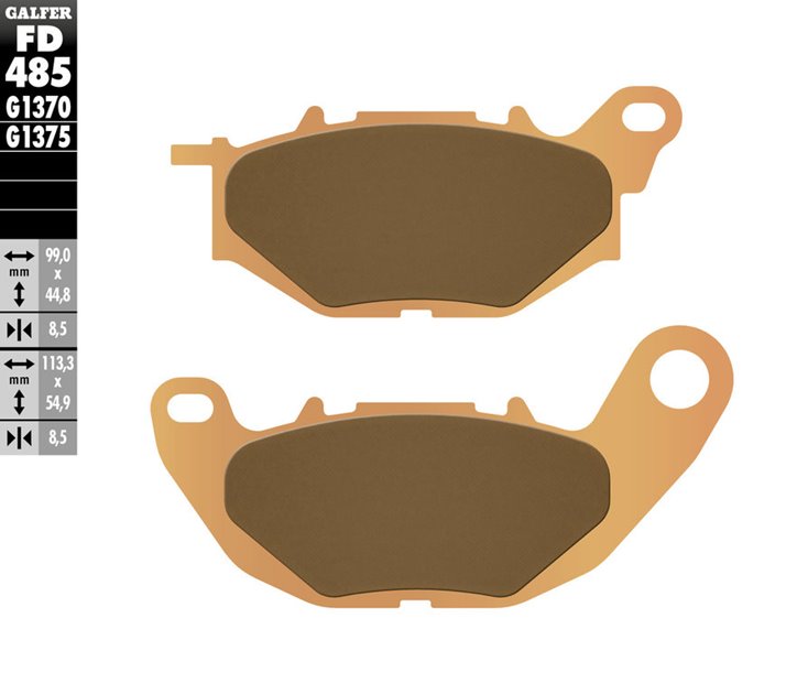 GALFER KLOCKI HAMULCOWE KH663 SPIEK METALICZNY (ZŁOTE) STREET YAMAHA YZF-R3 15-23, MT-03 16-23, XMAX 125 17-20, XMAX 300 17-23