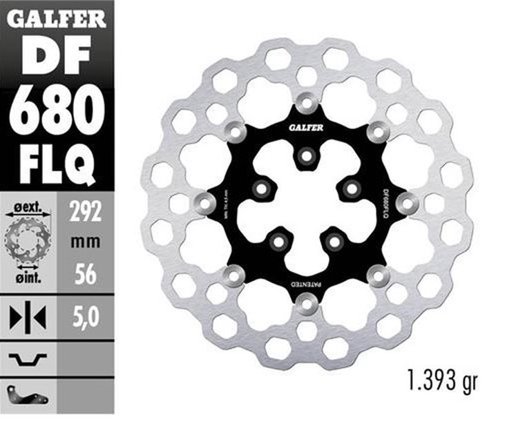 Tarcza hamulcowa przód Harley-Davidson (292X56X5) pływająca CUBIQ Galfer | DF680FLQ