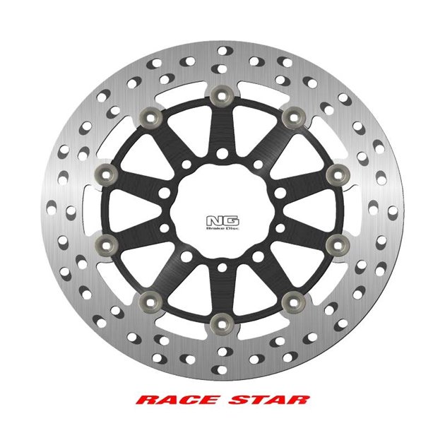 Tarcza hamulcowa (przód) RACE STAR PREMIUM KAWASAKI ER 6N/F '05-'17, ZX-6/ZX-6R 600 NINJA '05-'18, ZX-6R 636 '22, (298X80X5MM) (5X8,45/10,25MM) PŁYWAJĄCA (ŚRODEK ALUMINIOWY, POLEPSZONE CHŁODZENIE) NG