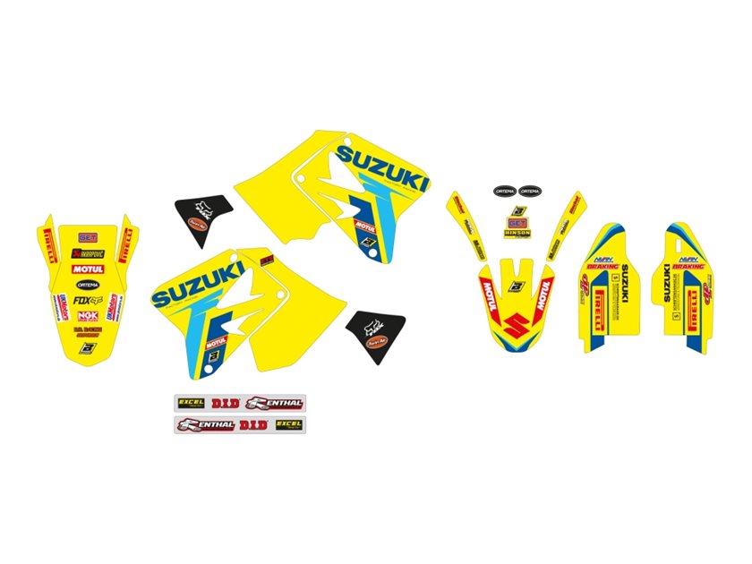 Komplet naklejek (oklein) Suzuki RM 125/250 REPLICA KSRT RESTYLE Blackbird | E2318R9