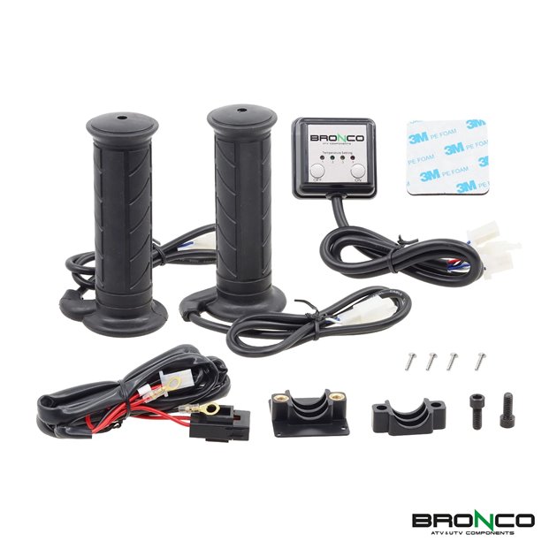 Manetki podgrzewane motocyklowe (Śr. 22/25mm, Dł. 134mm) z 4-stopniową regulacją 12A/35W BRONCO | MC-08951-1