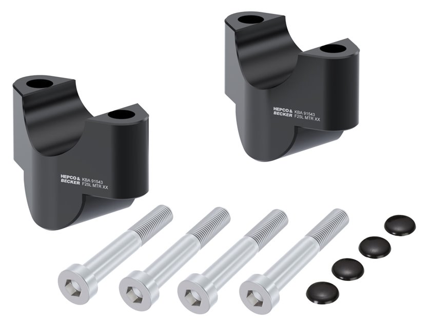 Podwyższenie kierownicy 25 mm czarne do KTM 890 SMT 2023-2026 Hepco & Becker | 42307655 25 01