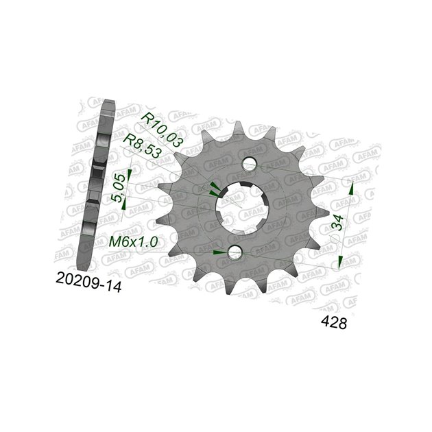 Zębatka przednia 2037 14 Honda CBR 125, XLR 125 Łańcuch 428 AFAM | 20209-14