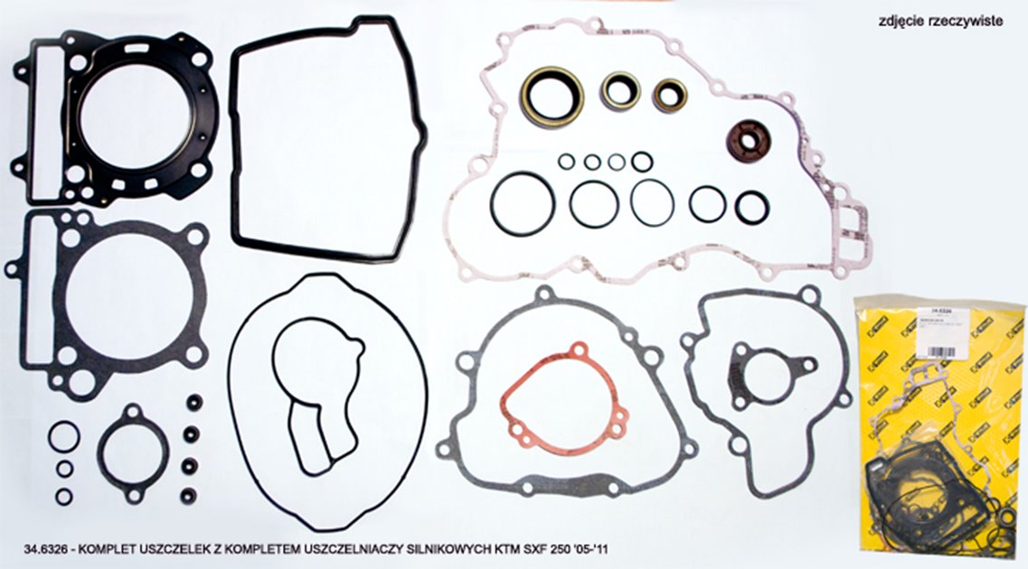 Komplet uszczelek z kompletem uszczelniaczy silnikowych KTM SXF 250 '05-'12, EXCF 250 07-13 ProX