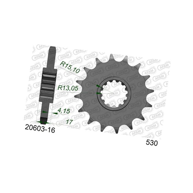 Zębatka przednia 16 Honda CBR 1000RR, CBF 1000, CBR 900/929/954 ŁAŃC. 530 AFAM | 20603-16