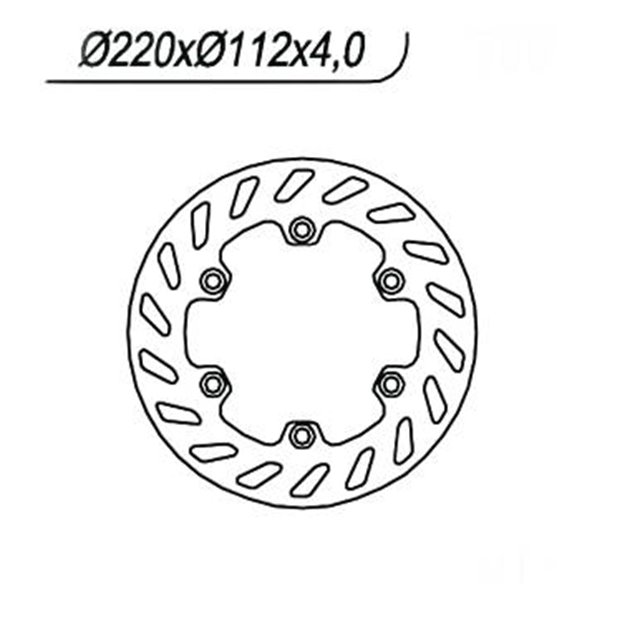 Tarcza hamulcowa (tył) HUSQVARNA CR/WR 250 (94-99), TE 350 (84-96), TC/TE 610 (91-99) (220X112X4) 6 OTWORÓW NG