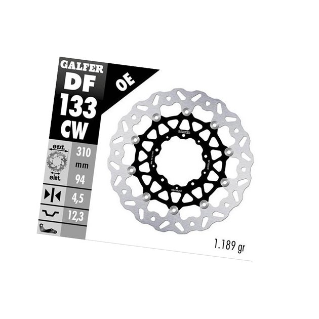 GALFER TARCZA HAMULCOWA PRZÓD HONDA FORZA 750 2021-2023; CB 1000R 2018-2023; NT 1100 2022-2023 (WAVE FLOATING) (310X94X4,5MM)