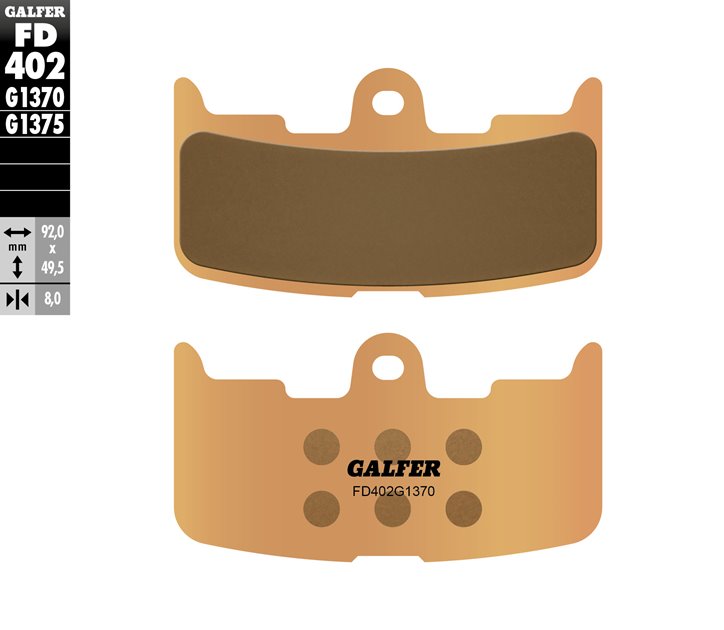 GALFER KLOCKI HAMULCOWE KH345 SPIEK METALICZNY (ZŁOTE) STREET