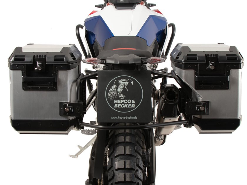 Stelaż kufrów bocznych Cutout + kufry Xplorer BMW F 900 GS 2024-2026 Hepco & Becker | 6516534 00 01-00-40