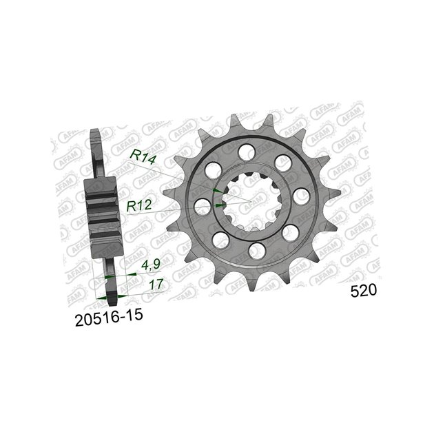 Zębatka przednia 15 Honda CB 600 Hornet, CBR 600F, CBF 600 ŁAŃC. 525 AFAM | 20516-15