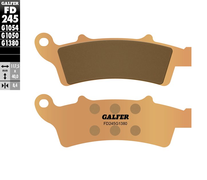 GALFER KLOCKI HAMULCOWE KH324 SPIEK METALICZNY SCOOTER (ZŁOTE) SKUTER