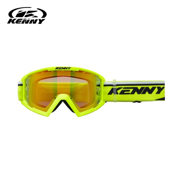 Gogle Track+ Kid/Junior/Dziecięce Neon Yellow Szybka Czerwone Lustro Kenny Racing | 251-0803012-97
