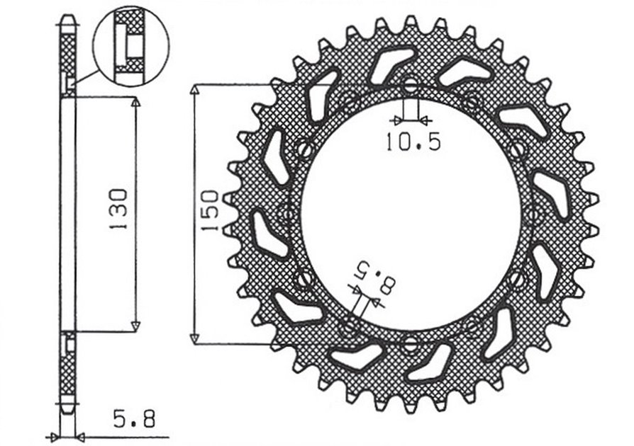 Zębatka TYLNA 236 53 / 245 53 HONDA NX 650 95-01, YAMAHA XJ 6 09-15, YAMAHA WR 250R '08-'10, APRILIA TUAREG RALLY 125 '90 (JTR245/2.53) (JTR245/3.53) (ŁAŃC. 520) (24553JT) SUNSTAR