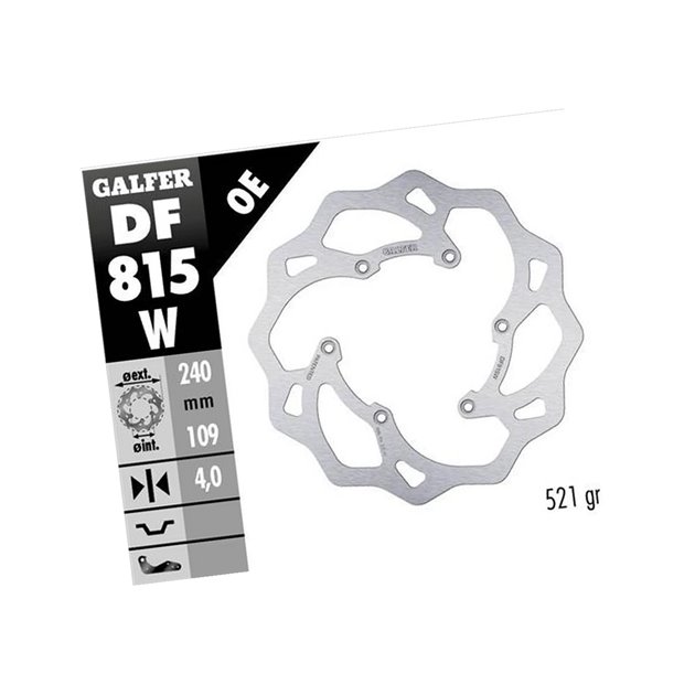 GALFER TARCZA HAMULCOWA TYŁ BETA RR 250/300/350 2012-, RR 390/400/430/450/450/498 2014-, XTRAINER 250/300 2015- WAVE (240X109X4MM)