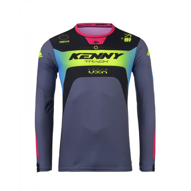 Koszulka Cross/Enduro Kenny Racing Track Focus Neon Czarny/Szary/Żółty / Różowy XL | 251-3403011-5797