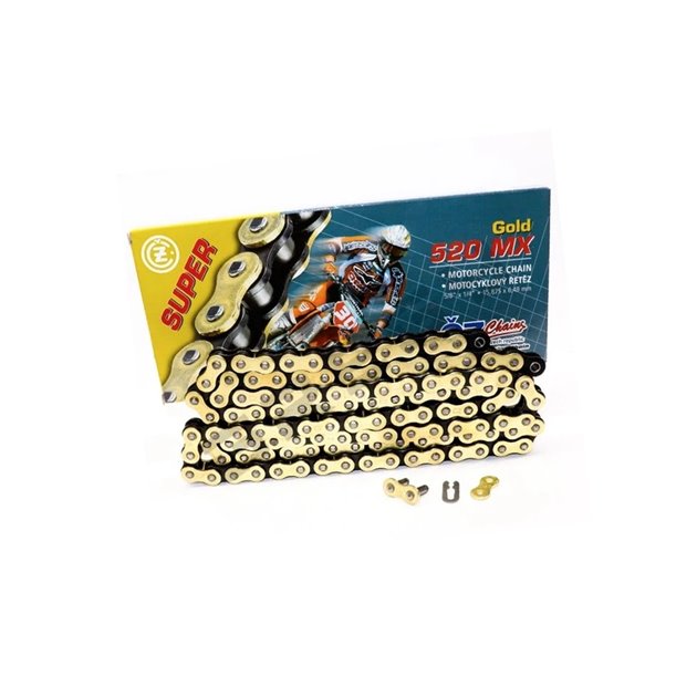 CZ ŁAŃCUCH NAPĘDOWY 520 MX (108 OGNIW) ZŁOTY (MOTOCROSS) DO 450 CCM (35,8 KN) + ZAPINKA | CZ520MX108GL
