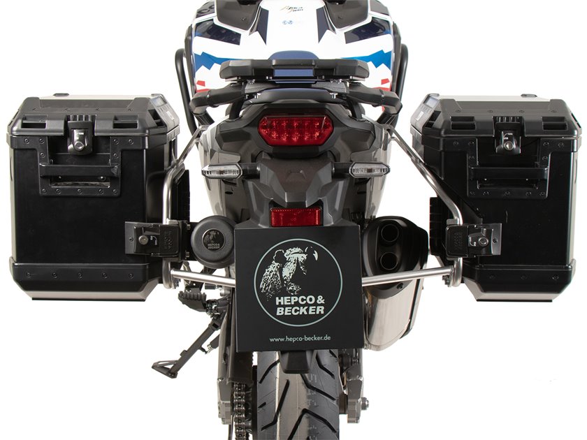 Stelaż kufrów bocznych Cutout + kufry Xplorer Honda CRF 1100 L AT Adv Sp 2024-2026 Hepco Becker | 6519544 00 22-01-40