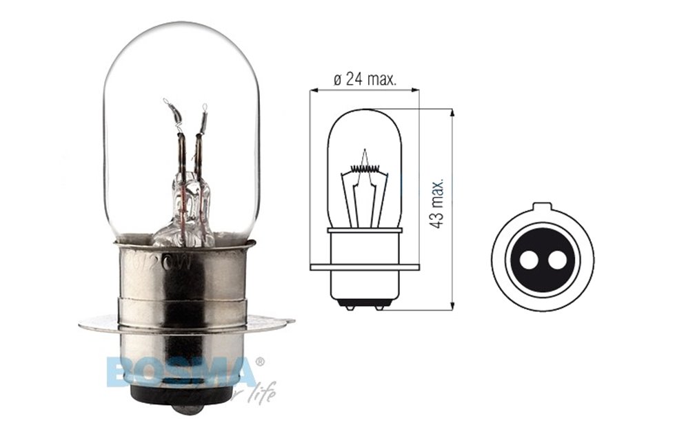 Żarówka BOSMA 12V 15 / 15W PX15D (6449) 10 szt.