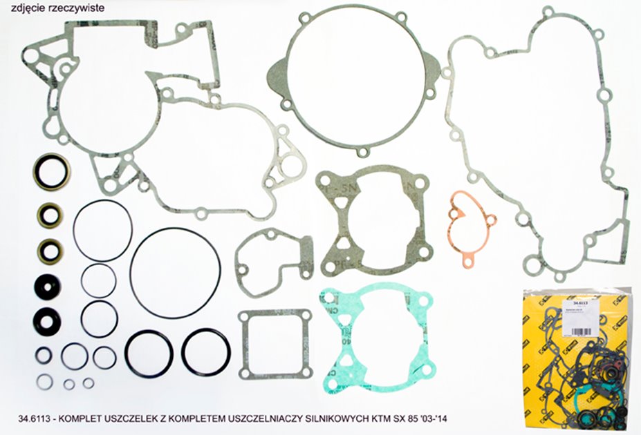 Komplet uszczelek z kompletem uszczelniaczy silnikowych KTM SX 85 '13-'17 + HUSQVARNA TC 85 14-17 ProX