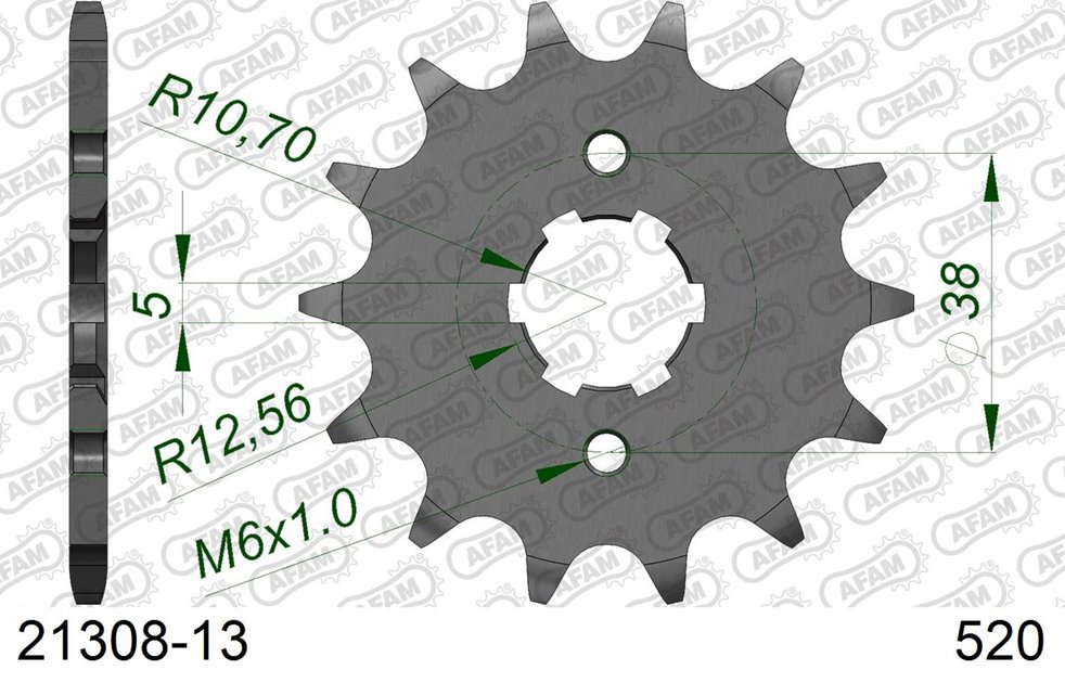 Zębatka przednia 13 Yamaha XV 125 Virago ŁAŃC. 520 AFAM | 21308-13