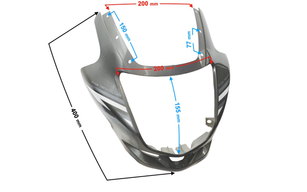 Obudowa reflektora grafitowa do motoroweru Barton Sprint 2