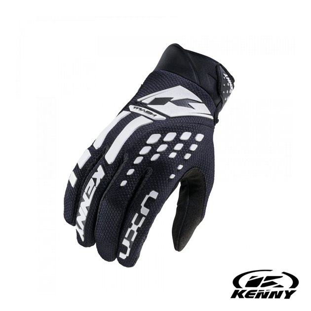 Rękawice Cross/Enduro Track Black/Biały Rozmiar XXXL Kenny Racing | 251-2803011-1309
