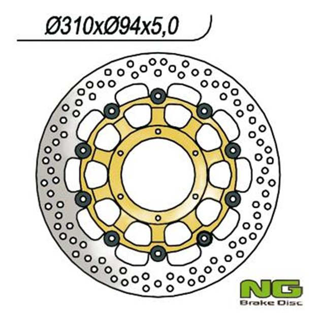 Tarcza hamulcowa (przód) HONDA CBR 1000 RR 04-05, CB 1300 01-10 (310X94X5) (6X65MM) CBR 600RR 03-08, CB 1000R 08-16, CTX 1300 14-16 PŁYWAJĄCA NG