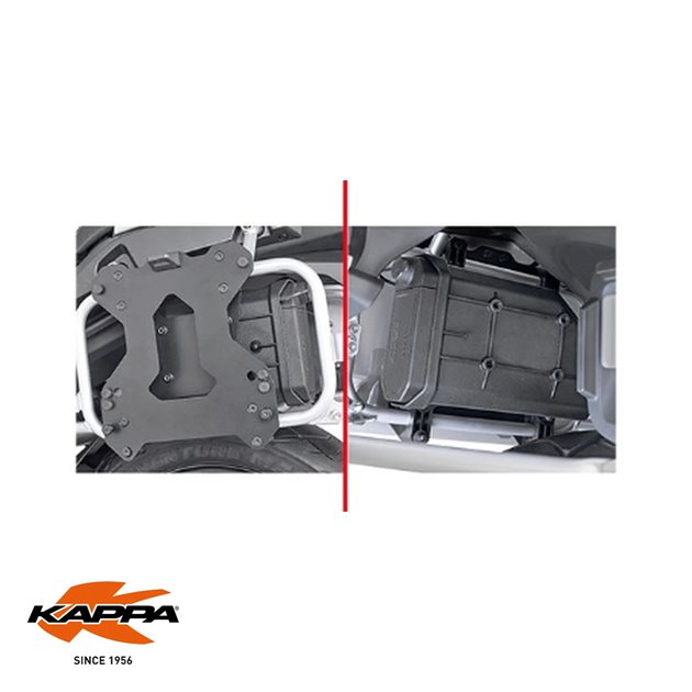 Mocowanie skrzynki narzędziowej KS250 do stelaży KPL9225 z lewej strony stelaża CF Moto MT 800 Kappa | KTL9225KIT