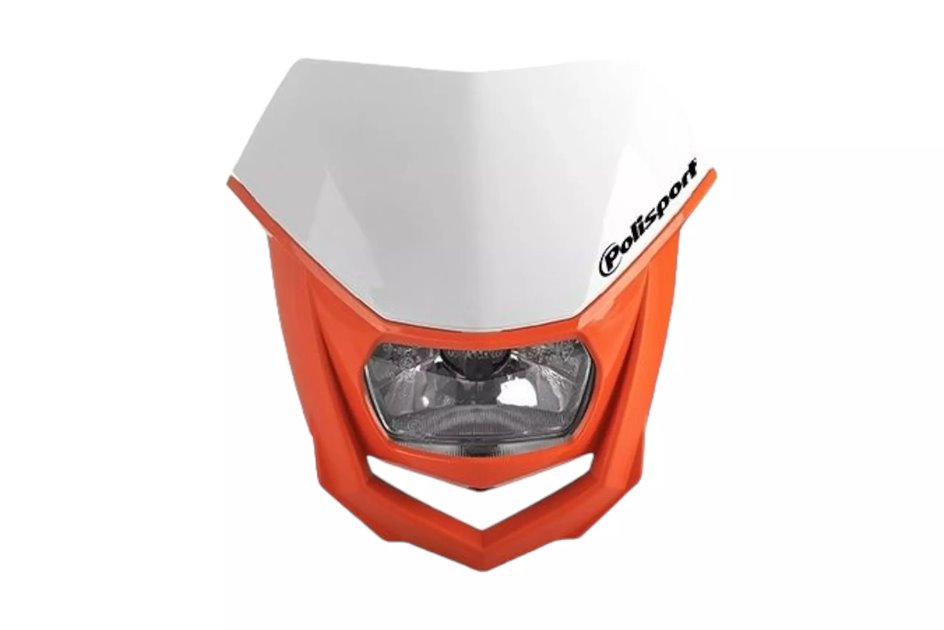 Lampa przednia owiewka Polisport Halo biało-pomarańczowa | 8657400038