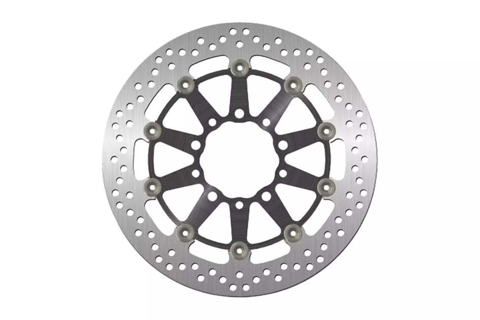 Tarcza hamulcowa przód Kawasaki ER6 F/N, ZX 10R, ZX6R, KLE 650 Versys, Z 750 (300x80x5mm) (5x10mm) pływająca (Środek aluminiowy, czarny) | NG1056G